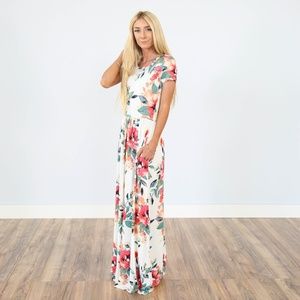 Shop Stevie Hender Reb & J Floral Maxi Dress small
